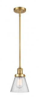 Cone - 1 Light - 6 inch - Satin Gold - Stem Hung - Mini Pendant (3442|201S-SG-G64-LED)