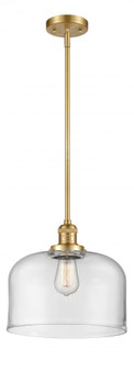 Bell - 1 Light - 12 inch - Satin Gold - Stem Hung - Mini Pendant (3442|201S-SG-G72-L)