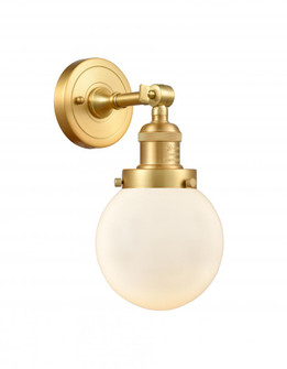 Beacon - 1 Light - 6 inch - Satin Gold - Adjustable Sconce (3442|203-SG-G201-6-LED)