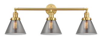 Cone - 3 Light - 32 inch - Satin Gold - Bath Vanity Light (3442|205-SG-G43)