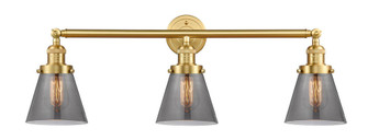 Cone - 3 Light - 30 inch - Satin Gold - Bath Vanity Light (3442|205-SG-G63-LED)