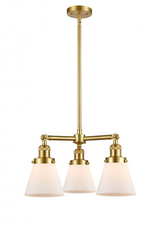 Cone - 3 Light - 19 inch - Satin Gold - Stem Hung - Chandelier (3442|207-SG-G61-LED)