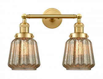 Chatham - 2 Light - 16 inch - Satin Gold - Adjustable Bath Vanity Light (3442|208-SG-G146-LED)