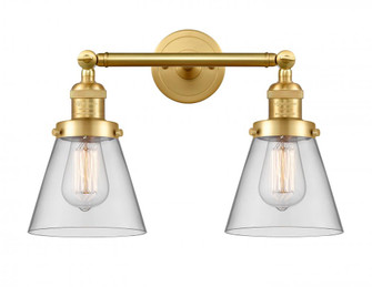 Cone - 2 Light - 16 inch - Satin Gold - Adjustable Bath Vanity Light (3442|208-SG-G62)