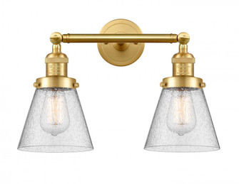 Cone - 2 Light - 16 inch - Satin Gold - Adjustable Bath Vanity Light (3442|208-SG-G64)