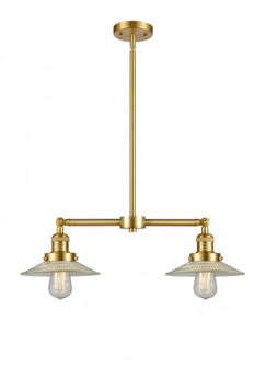 Halophane - 2 Light - 21 inch - Satin Gold - Stem Hung - Adjustable Island Light (3442|209-SG-G2-LED)