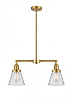Cone - 2 Light - 21 inch - Satin Gold - Stem Hung - Adjustable Island Light (3442|209-SG-G62)