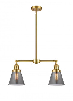 Cone - 2 Light - 21 inch - Satin Gold - Stem Hung - Adjustable Island Light (3442|209-SG-G63-LED)