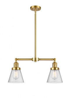 Cone - 2 Light - 21 inch - Satin Gold - Stem Hung - Adjustable Island Light (3442|209-SG-G64)