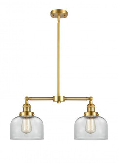 Bell - 2 Light - 21 inch - Satin Gold - Stem Hung - Adjustable Island Light (3442|209-SG-G72-LED)