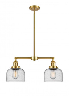 Bell - 2 Light - 21 inch - Satin Gold - Stem Hung - Island Light (3442|209-SG-G74-LED)