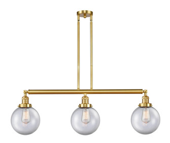Beacon - 3 Light - 41 inch - Satin Gold - Stem Hung - Adjustable Island Light (3442|213-SG-G202-8-LED)