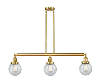 Beacon - 3 Light - 39 inch - Satin Gold - Stem Hung - Adjustable Island Light (3442|213-SG-G204-6)