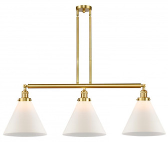 Cone - 3 Light - 44 inch - Satin Gold - Stem Hung - Adjustable Island Light (3442|213-SG-G41-L-LED)