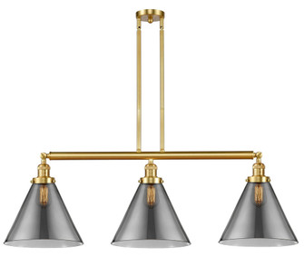 Cone - 3 Light - 44 inch - Satin Gold - Stem Hung - Adjustable Island Light (3442|213-SG-G43-L)