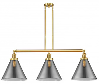 Cone - 3 Light - 44 inch - Satin Gold - Stem Hung - Adjustable Island Light (3442|213-SG-G43-L-LED)