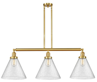 Cone - 3 Light - 44 inch - Satin Gold - Stem Hung - Adjustable Island Light (3442|213-SG-G44-L)
