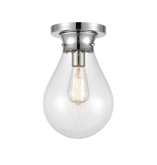 Genesis - 1 Light - 8 inch - Polished Chrome - Flush Mount (3442|414-1F-PC-8CL-LED)