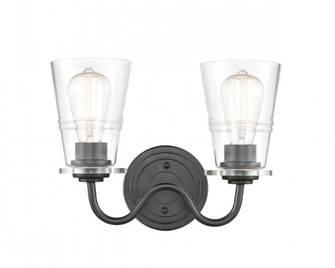 Scarlett - 2 Light - 14 inch - Matte Black - Bath Vanity Light (3442|421-2W-BK-CL)