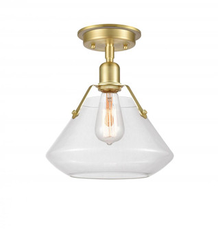 Luna - 1 Light - 11 inch - Satin Brass - Flush Mount (3442|422-1F-SB-10CL)