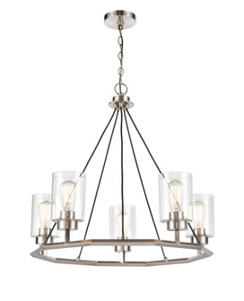 Mila - 5 Light - 29 inch - Black Satin Nickel - Chain Hung - Chandelier (3442|441-5CH-BSN-CL-LED)