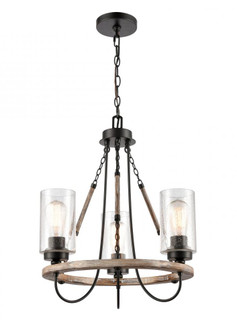 Paladin - 3 Light - 19 inch - Matte Black - Chain Hung - Mini Chandelier (3442|442-3CR-BK-SDY)