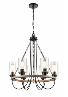 Paladin - 6 Light - 25 inch - Matte Black - Chain Hung - Chandelier (3442|442-6CR-BK-SDY-LED)