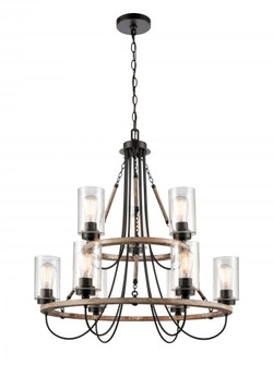 Paladin - 9 Light - 32 inch - Matte Black - Chain Hung - Chandelier (3442|442-9CR-BK-SDY-LED)
