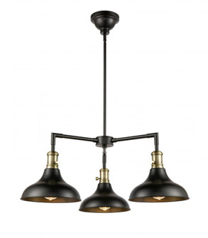 Metro - 3 Light - 30 inch - Black Antique Brass - Cord hung - Chandelier (3442|443SW-3CR-BAB-M15BK)