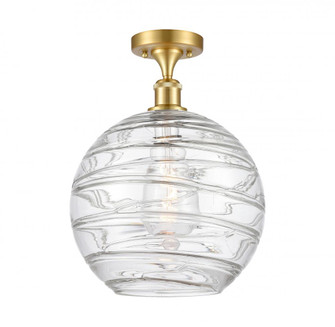 Athens Deco Swirl - 1 Light - 12 inch - Satin Gold - Semi-Flush Mount (3442|516-1C-SG-G1213-12-LED)