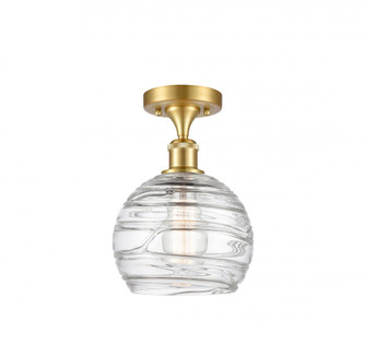 Athens Deco Swirl - 1 Light - 8 inch - Satin Gold - Semi-Flush Mount (3442|516-1C-SG-G1213-8)