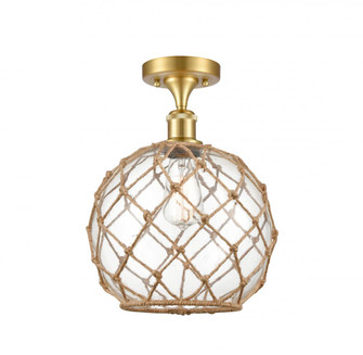 Farmhouse Rope - 1 Light - 10 inch - Satin Gold - Semi-Flush Mount (3442|516-1C-SG-G122-10RB)