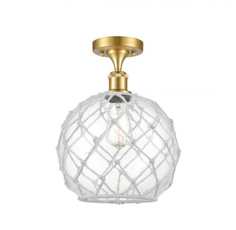 Farmhouse Rope - 1 Light - 10 inch - Satin Gold - Semi-Flush Mount (3442|516-1C-SG-G122-10RW)