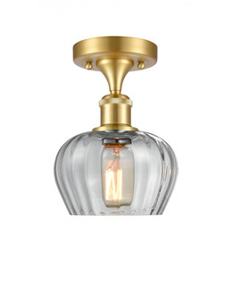 Fenton - 1 Light - 7 inch - Satin Gold - Semi-Flush Mount (3442|516-1C-SG-G92-LED)