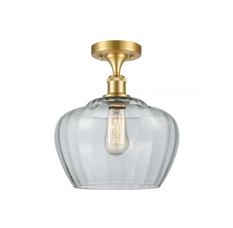Fenton - 1 Light - 11 inch - Satin Gold - Semi-Flush Mount (3442|516-1C-SG-G92-L-LED)