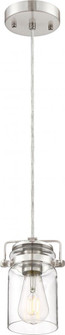 Antebellum - 1 Light; Mini Pendant Fixture - Brushed Nickel Finish with Clear Glass (81|60/6736)