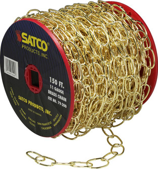 11 Gauge Chain; Brass Finish; 50 Yards (150 Feet) To Reel; 1 Reel To Master; 15lbs Max (27|79/200)