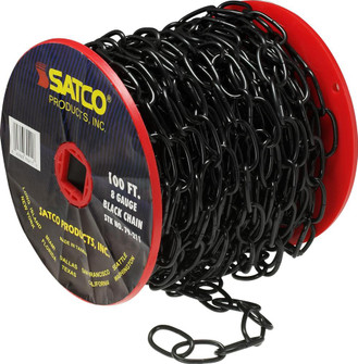 8 Gauge Chain; Black Finish; 100 Feet To Reel; 1 Reel To Master; 35lbs Max (27|79/211)
