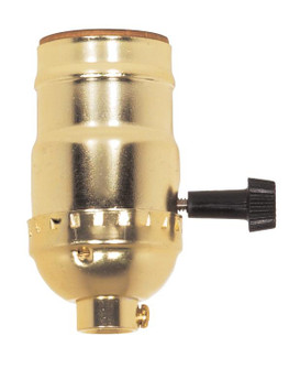 Hi-Low Turn Knob Socket For Standard A Type Household Bulb; 6/32 Mandrel; 1/8 IPS; Aluminum; Brite (27|80/1016)