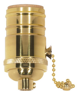 On-Off Pull Chain Socket; 1/8 IPS; 4 Piece Stamped Solid Brass; Polished Brass Finish; 660W; 250V (27|80/1052)