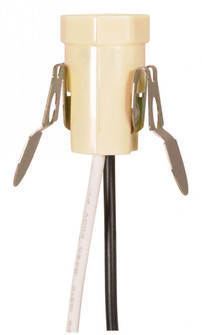 Phenolic Candelabra Base Socket With Spring Clip; 3/4'' Diameter; 1'' Hole Size; 6'' AWM (27|80/1198)