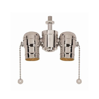 Medium Base Solid Brass Cluster Body; Polished Nickel Finish; 1/8 IP Nipple And Locknut Top; 1/4 IP (27|80/1524)