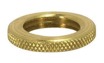 Brass Round Knurled Locknut; 9/16'' Diameter; 1/8 IP; 3/32'' Thick; Burnished And Lacquered (27|90/003)