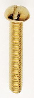 Steel Round Head Slotted Machine Screw; 8/32; 1'' Length; Brass Plated Finish (27|90/027)