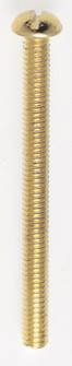 Steel Round Head Slotted Machine Screws; 8/32; 2'' Length; Brass Plated Finish (27|90/030)