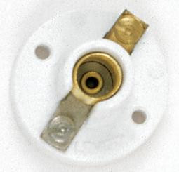 Miniature Base; Plastic Receptacle; 7/8'' Height; 1-5/16'' Diameter; Screw Holes 1'' CC; (27|90/1076)