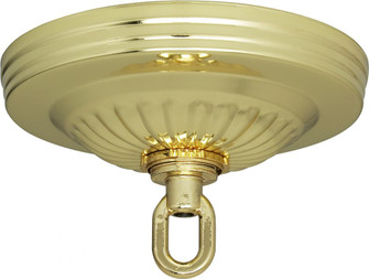 Ribbed Canopy Hanger Kit; Brass Finish; 5'' Diameter; 1-1/16'' Center Hole; 1 Yard 8 Gauge (27|90/1098)