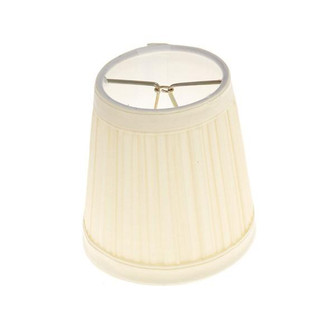 Clip On Shade; Beige Pleated Round; 3'' Top; 4'' Bottom; 4'' Side (27|90/1273)