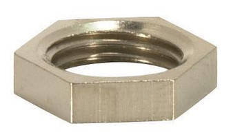 Brass Hexagon Locknut; 1/8 IP; 1/2'' Hexagon; 1/8'' Thick; Nickel Plated Finish (27|90/1385)