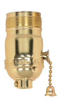 On-Off Pull Chain Socket; 1/8 IPS; Aluminum; Brite Gilt Finish; 660W; 250V; Uno Thread (27|90/1409)